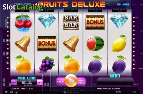 Οθόνη2. Fruits Deluxe (Spinomenal) Κουλοχέρης
