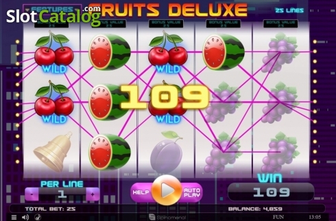 Οθόνη3. Fruits Deluxe (Spinomenal) Κουλοχέρης