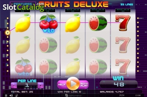 Οθόνη4. Fruits Deluxe (Spinomenal) Κουλοχέρης