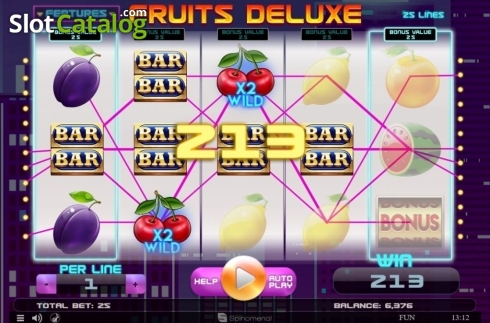 Οθόνη8. Fruits Deluxe (Spinomenal) Κουλοχέρης