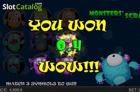 Οθόνη3. Monsters Scratch (Spinomenal) Κουλοχέρης