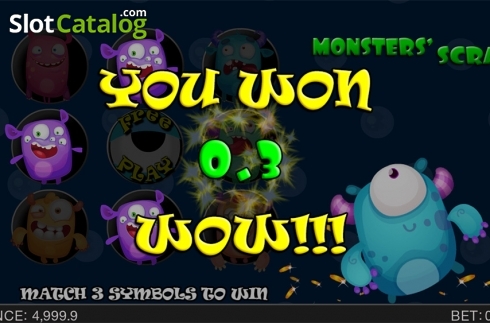 Οθόνη5. Monsters Scratch (Spinomenal) Κουλοχέρης