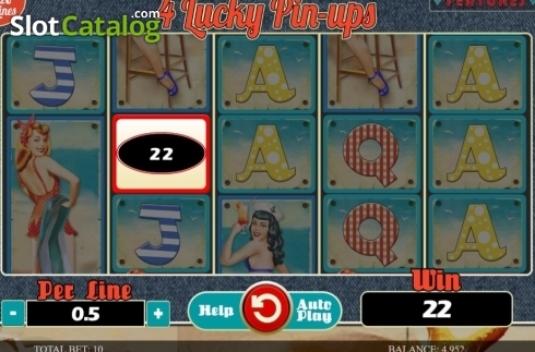 Οθόνη5. 4 Lucky Pin-ups Κουλοχέρης