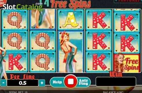 Οθόνη7. 4 Lucky Pin-ups Κουλοχέρης