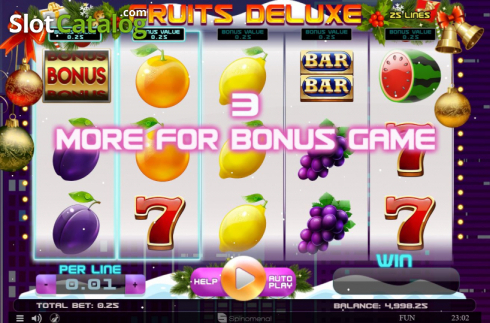 Οθόνη3. Fruits Deluxe Christmas Edition Κουλοχέρης