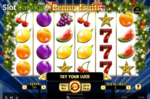 Οθόνη2. Penny Fruits Christmas Edition Κουλοχέρης