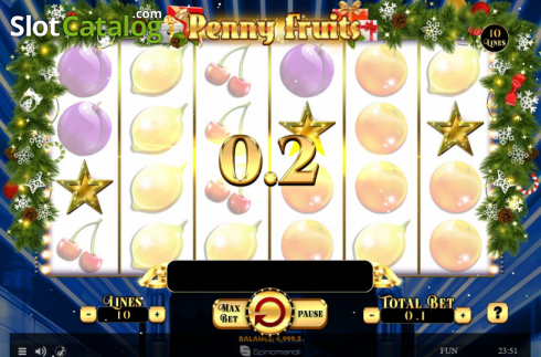 Οθόνη3. Penny Fruits Christmas Edition Κουλοχέρης