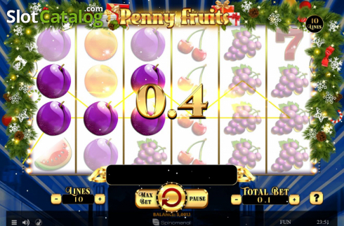 Οθόνη4. Penny Fruits Christmas Edition Κουλοχέρης