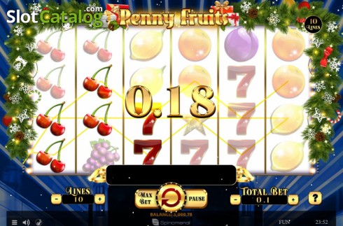 Οθόνη5. Penny Fruits Christmas Edition Κουλοχέρης