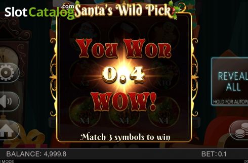 Οθόνη4. Santa's Wild Pick Κουλοχέρης