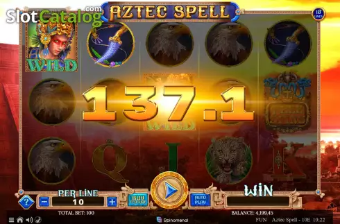 Οθόνη4. Aztec Spell 10 Lines Κουλοχέρης 