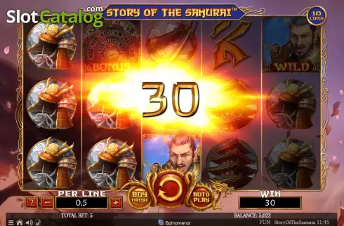 Οθόνη3. Story Of The Samurai 10 Lines Κουλοχέρης