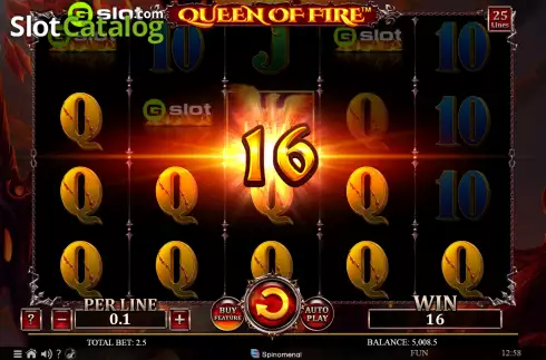 Οθόνη3. Gslot Queen of Fire Κουλοχέρης