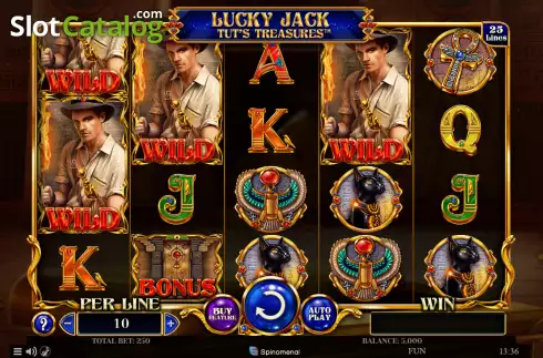 Οθόνη2. Lucky Jack Tut's Treasure Κουλοχέρης