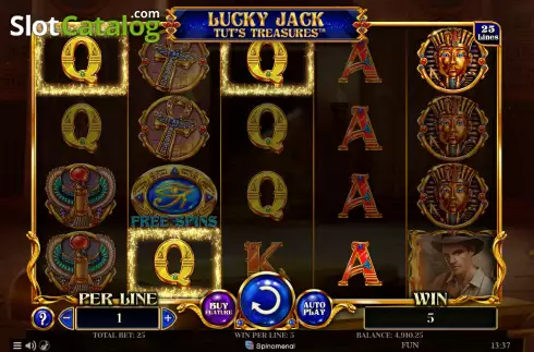 Οθόνη4. Lucky Jack Tut's Treasure Κουλοχέρης