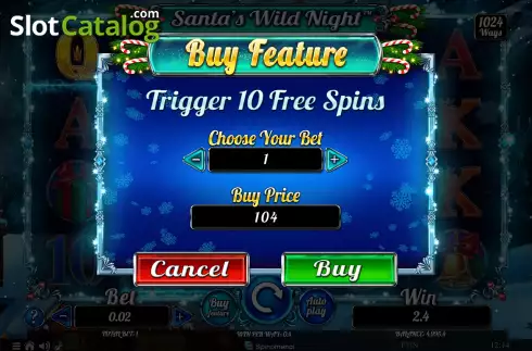 Οθόνη4. Santa's Wild Night Κουλοχέρης