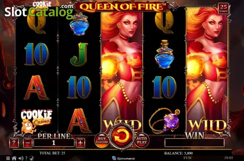 Οθόνη2. Cookie Casino Queen of Fire Κουλοχέρης