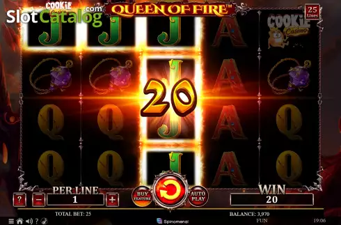 Οθόνη4. Cookie Casino Queen of Fire Κουλοχέρης