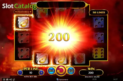 Οθόνη3. Wildfire Fruits Dice Κουλοχέρης