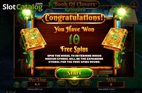 Οθόνη5. Book Of Clovers Reloaded Κουλοχέρης