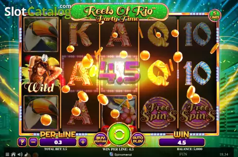 Οθόνη3. Reels Of Rio - Party Time Κουλοχέρης