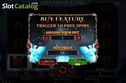 Οθόνη5. Queen Of Fire - Frozen Flames Κουλοχέρης