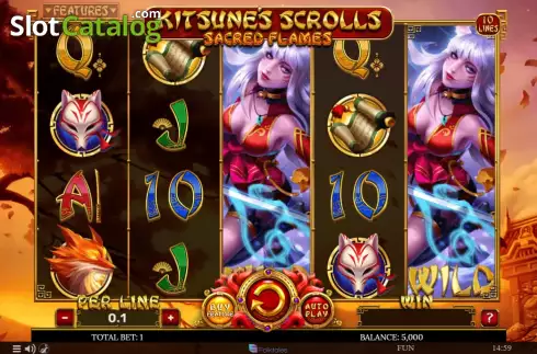 Οθόνη2. Kitsune's Scrolls Sacred Flames Κουλοχέρης