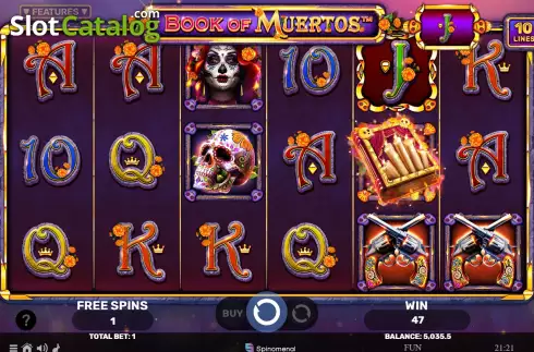 Οθόνη7. Book of Muertos Κουλοχέρης 