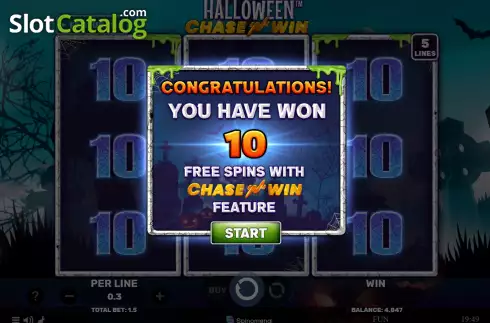 Οθόνη5. Halloween Chase’N’Win Κουλοχέρης