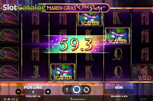 Οθόνη4. Mardi Gras Wild Party Κουλοχέρης