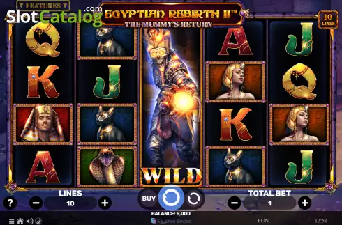 Οθόνη2. Egyptian Rebirth II: The Mummy's Return Κουλοχέρης