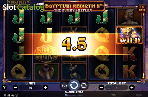 Οθόνη4. Egyptian Rebirth II: The Mummy's Return Κουλοχέρης