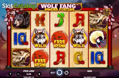 Οθόνη3. Wolf Fang Sakura Fortune Κουλοχέρης