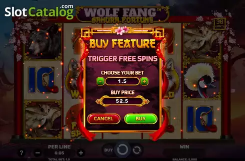 Οθόνη6. Wolf Fang Sakura Fortune Κουλοχέρης