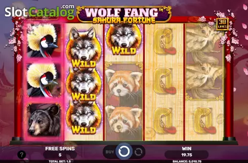 Οθόνη9. Wolf Fang Sakura Fortune Κουλοχέρης