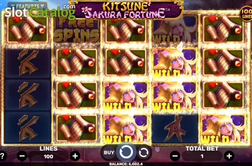 Οθόνη5. Kitsune Sakura Fortune Κουλοχέρης