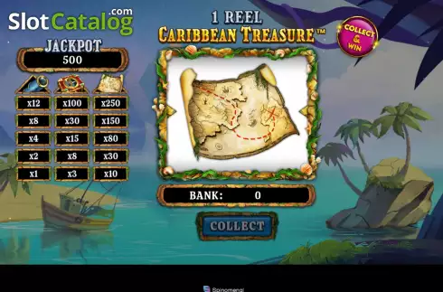 Οθόνη3. 1 Reel Caribbean Treasure Κουλοχέρης