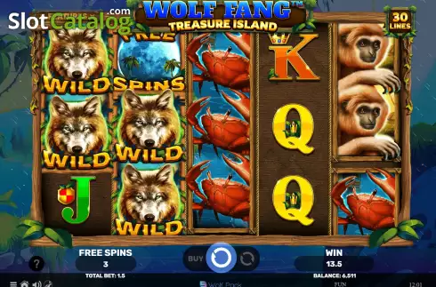 Οθόνη7. Wolf Fang - Treasure Island Κουλοχέρης