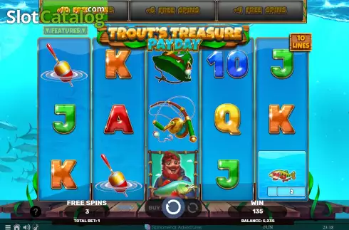 Οθόνη7. Trout's Treasure - Payday Κουλοχέρης