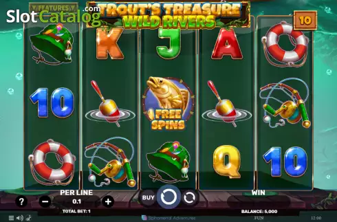 Οθόνη2. Trout's Treasure Wild Rivers Κουλοχέρης