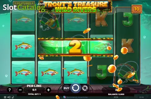 Οθόνη3. Trout's Treasure Wild Rivers Κουλοχέρης