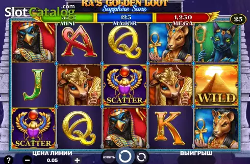 Οθόνη2. Ra's Golden Loot - Sapphire Suns Κουλοχέρης