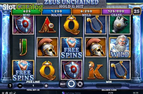 Οθόνη2. Zeus Unchained - Hold & Hit Κουλοχέρης