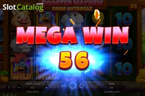 Οθόνη3. Rooster Mayhem Farm Outbreak Κουλοχέρης 