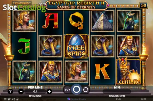 Οθόνη2. Egyptian Rebirth 2 - Sands of Eternity Κουλοχέρης
