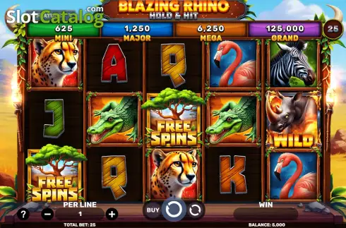 Οθόνη2. Blazing Rhino Hold & Hit Κουλοχέρης