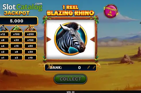 Οθόνη3. 1 Reel - Blazing Rhino Κουλοχέρης