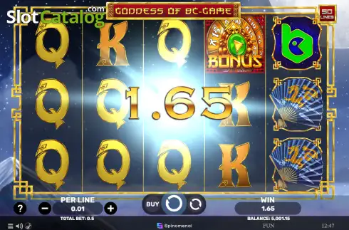 Οθόνη3. Goddess of BC Game Κουλοχέρης