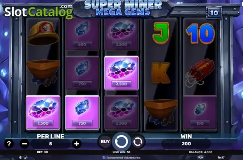 Οθόνη3. Super Miner - Mega Gems Κουλοχέρης