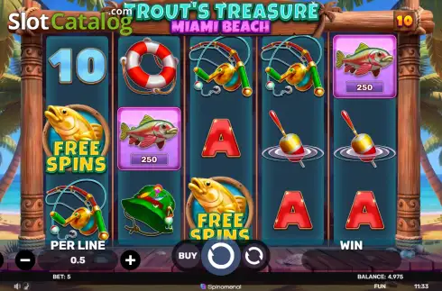 Οθόνη2. Trout's Treasure - Miami Beach Κουλοχέρης